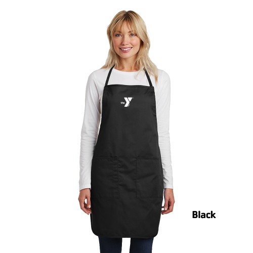 Full Length Apron with Pockets - Screen Printed w/ a YMCA Logo