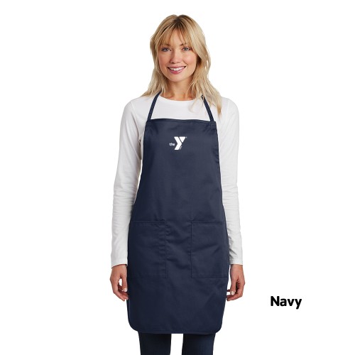 Full Length Apron with Pockets - Screen Printed w/ a YMCA Logo