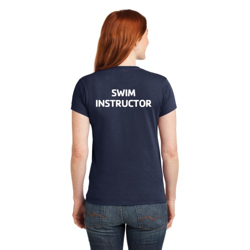  Ladies Cotton Swim Instructor Tee - YMCA Logo - Swim Instructor (Out of Water Shirt)