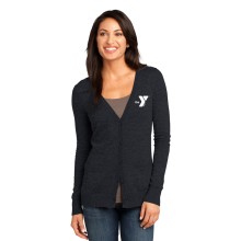 Ladies Marled Cardigan Sweater- Embroidered