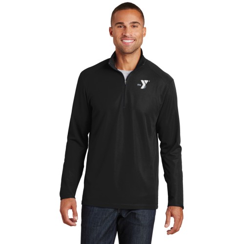 Mens Pinpoint Mesh 1/2-Zip - Embroidered