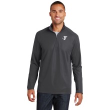 Mens Pinpoint Mesh 1/2-Zip - Embroidered
