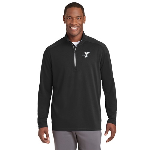 Mens Sport-Wick® Textured 1/4-Zip Pullover - Embroidered