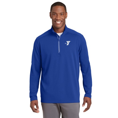 Mens Sport-Wick® Textured 1/4-Zip Pullover - Embroidered