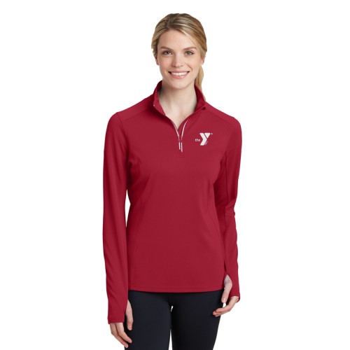 Ladies Sport-Wick® Textured 1/4-Zip Pullover - Embroidered