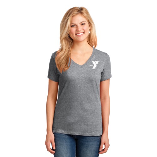 Ladies 5.4-oz 100% Cotton V-Neck T-Shirt - Screen Print