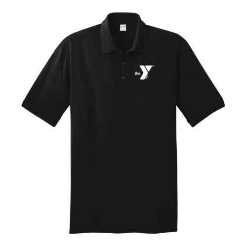 Adult 5.5-Ounce Jersey Knit Polo - Front/Back LC Y Logo - I Am Strong Survivor Back