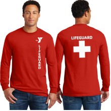 Mens Long Sleeve Lifeguard 100% Cotton 5.4 oz Tee Shirt
