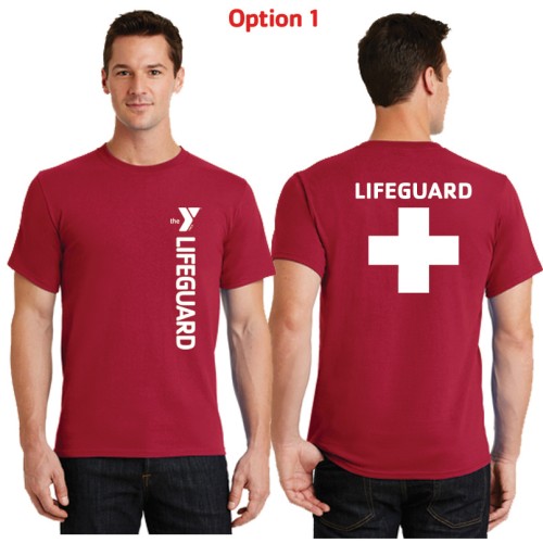 Adult Lifeguard 50/50 DryBlend Wicking Tee Shirt - Screen Print