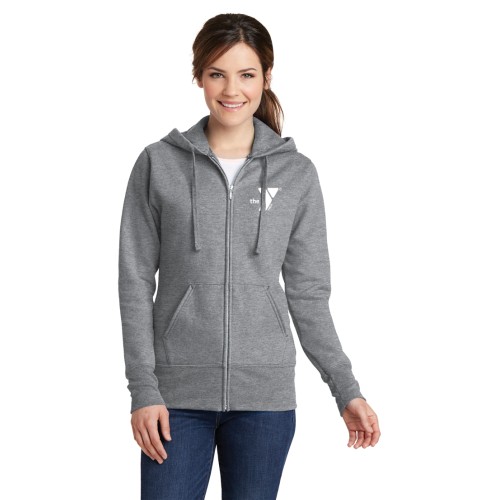 Excel Sites - Ladies Core Fleece Full-Zip Hooded Sweatshirt  -  Screen Print