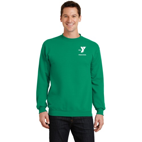 Preschool Sites-Adult Heavy Blend™ Crewneck Sweatshirt - Left Chest Y Preschool w/ STAFF Back