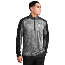 Mens PosiCharge® Electric Heather Colorblock 1/4-Zip Pullover - Embroidered Left Chest
