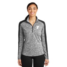 Ladies PosiCharge® Electric Heather Colorblock 1/4-Zip Pullover - Embroidered Left Chest
