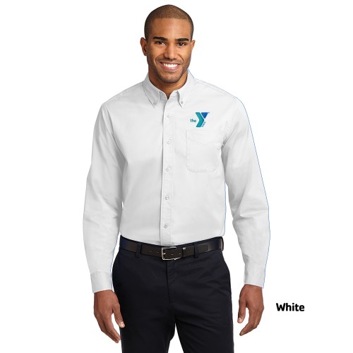 Mens (Tall Size) Long Sleeve Easy Care Shirt - Embroidered