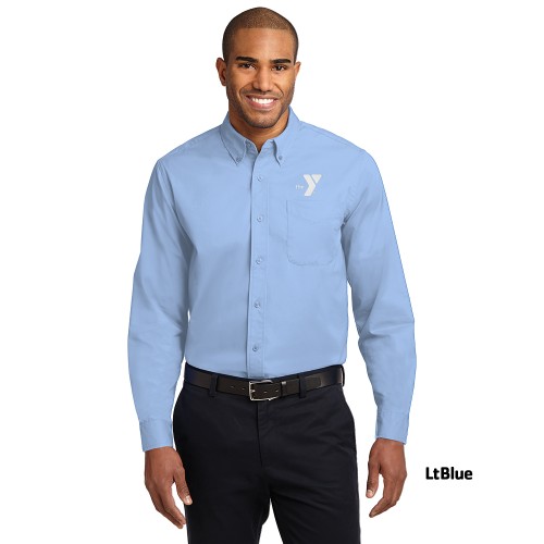 Mens (Tall Size) Long Sleeve Easy Care Shirt - Embroidered