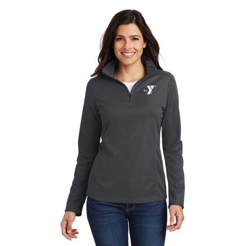 Ladies Pinpoint Mesh 1/2-Zip - Embroidered