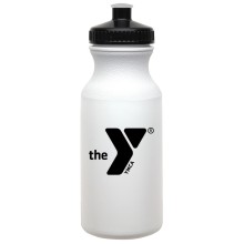 20 oz Economy Bottle with Push-Pull Lid with YMCA Logo - Black Lids