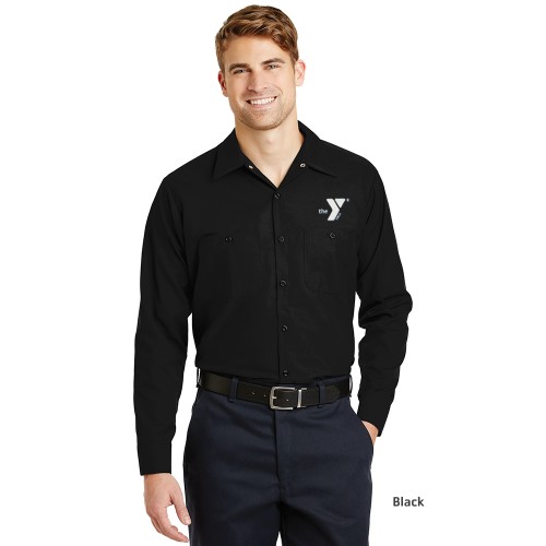 Mens Red Kap® Long Sleeve Industrial Work Shirt- Embroidered w/ Y Logo