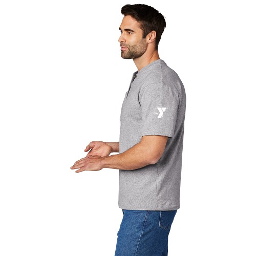 Adult Carhartt ® Short Sleeve Henley T-Shirt - Screen Printed w/ Y Logo on Sleeve