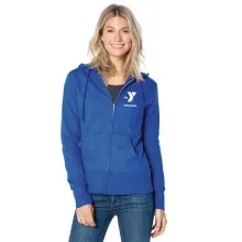 Preschool Sites - Ladies Core Fleece Full-Zip Hooded Sweatshirt - Left Chest Y Preschool w/ STAFF Back