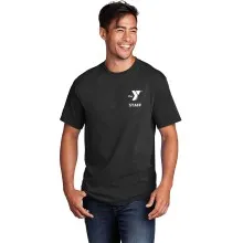 Adult 5.4oz 100% Cotton Tee - Left Chest Y STAFF w/ STAFF Back