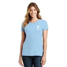 Ladies Ring Spun Cotton T-Shirt - Left Chest Y STAFF Logo w/ STAFF Back