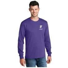Adult 5.5oz Long Sleeve 100% Cotton Tee  - Left Chest Y STAFF Logo w/ STAFF Back