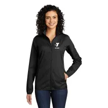 Ladies Light Weight Full-Zip Jacket - Screen Printed Left Chest Y Staff