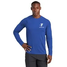 Mens Long Sleeve YMCA Royal Blue Rashguard - Left Chest Y Logo INSTRUCTOR w/ INSTRUCTOR BACK