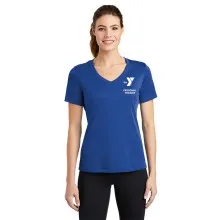 Ladies V-Neck Competitor™ Tee - Screen Printed (Left Chest Y Personal Trainer w/ Personal Trainer Back)