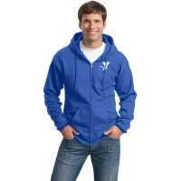 NonExcel Sites -Adult Hooded Full Zip Sweat Shirt Sizes 5XL & 6XL - (Left Chest Y Logo w/ STAFF Back)